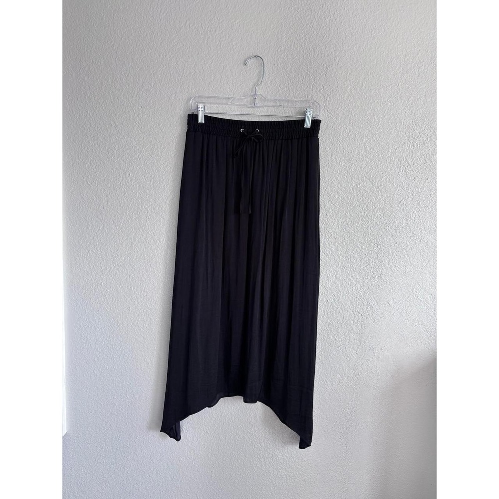 Simply Vera Wang Black Lagenlook Artsy Asymmetrical Maxi Skirt Boho Size Small - Picture 7 of 8